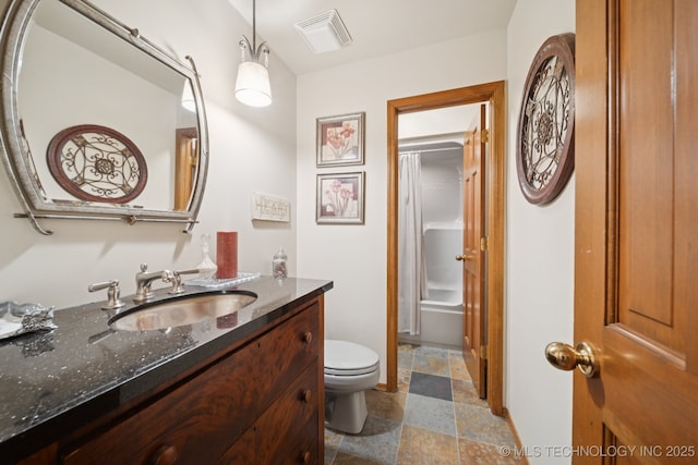 11637 W 86th St S, Sapulpa, OK 74066 - full bathroom with vanity, stone finish floors, and bathing tub / shower combination