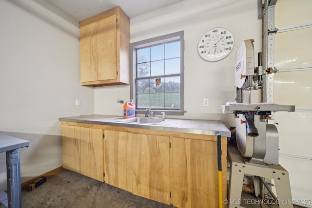 11637 W 86th St S, Sapulpa, OK 74066 - kitchen with light brown cabinetry, light countertops, and concrete flooring