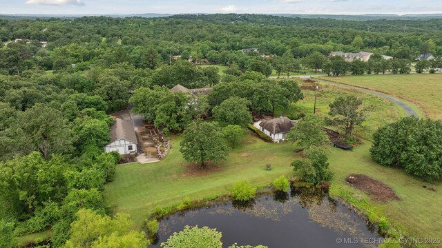 11637 W 86th St S, Sapulpa, OK 74066 - drone / aerial view of a large body of water and a heavily wooded area