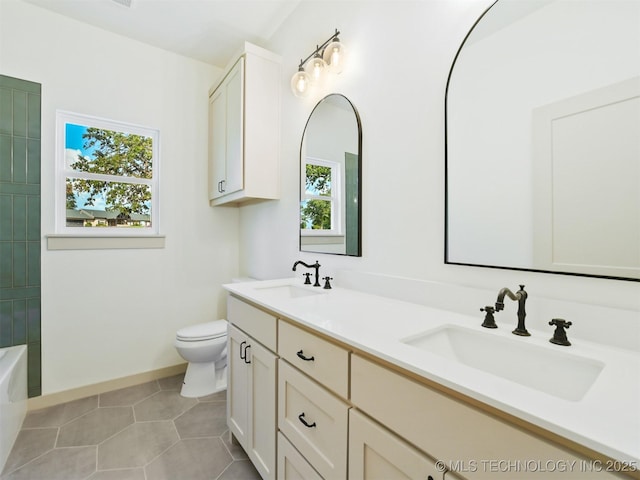 2 Valley View Dr, Burneyville, OK 73430 - bathroom with double vanity and tile patterned flooring
