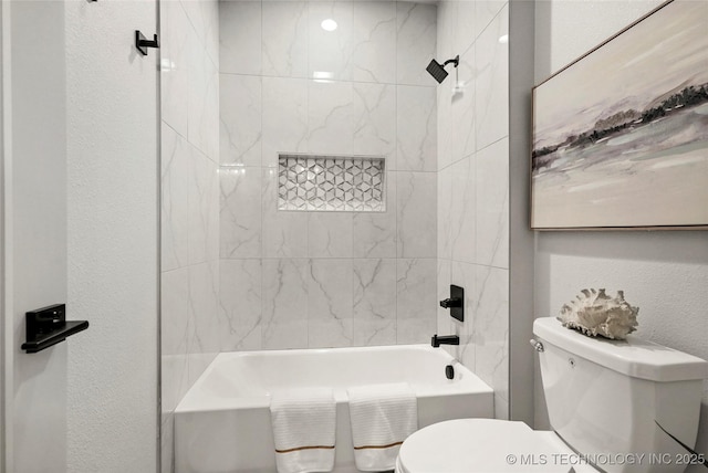 3008 S Boston Ct, Tulsa, OK 74114 - full bathroom featuring tub / shower combination and a textured wall