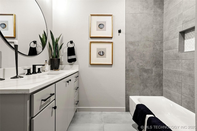 3008 S Boston Ct, Tulsa, OK 74114 - full bathroom with vanity and baseboards
