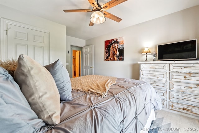 23535 E 720th Rd, Wagoner, OK 74467 - bedroom featuring carpet and a ceiling fan