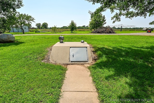 23535 E 720th Rd, Wagoner, OK 74467 - view of storm shelter with a lawn