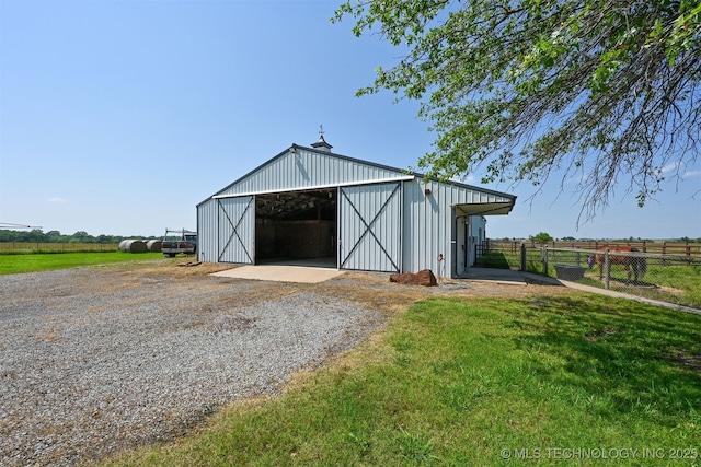 23535 E 720th Rd, Wagoner, OK 74467 - view of pole building featuring driveway and a view of countryside