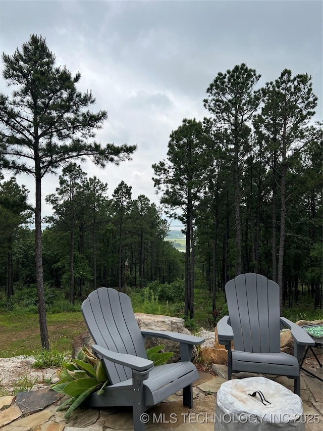 13425 SW 1025th Ave, Tuskahoma, OK 74571 - view of patio with a view of trees