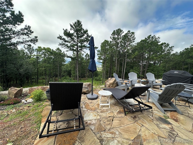 13425 SW 1025th Ave, Tuskahoma, OK 74571 - view of patio featuring a grill
