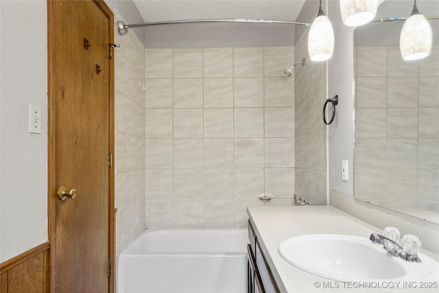 911 N Fir St, Jenks, OK 74037 - bathroom with vanity and bathtub / shower combination