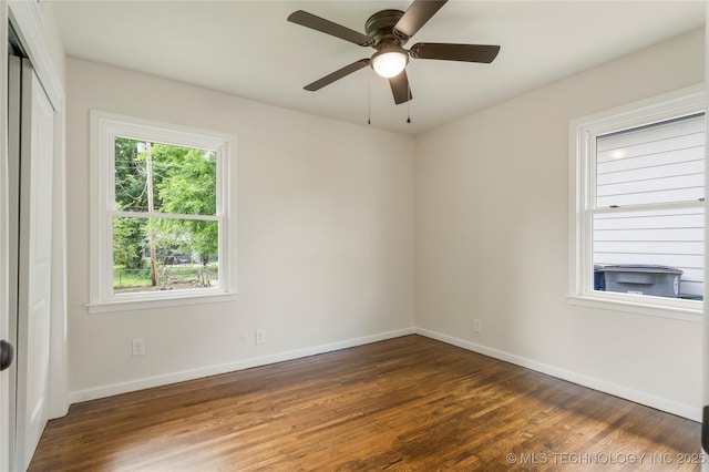 4015 S Urbana Ave, Tulsa, OK 74135 - unfurnished room featuring wood finished floors and a ceiling fan