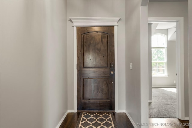 12913 S Ash St, Jenks, OK 74037 - entrance foyer with dark wood finished floors