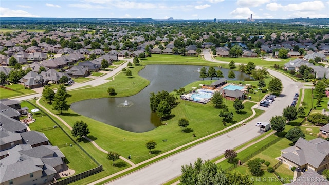 12913 S Ash St, Jenks, OK 74037 - aerial perspective of suburban area featuring a large body of water