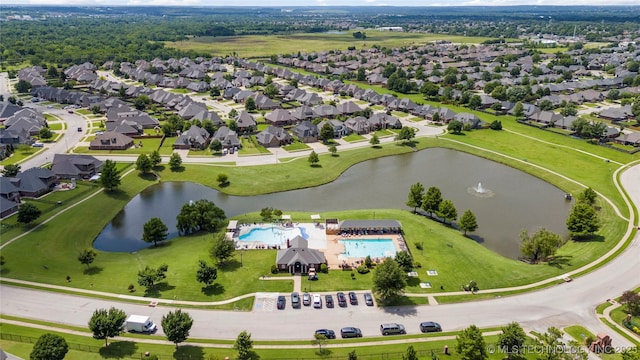 12913 S Ash St, Jenks, OK 74037 - drone / aerial view of a nearby body of water and a pool