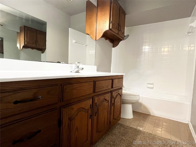 619 W 4th St, Skiatook, OK 74070 - bathroom with vanity, tub / shower combination, and tile patterned floors