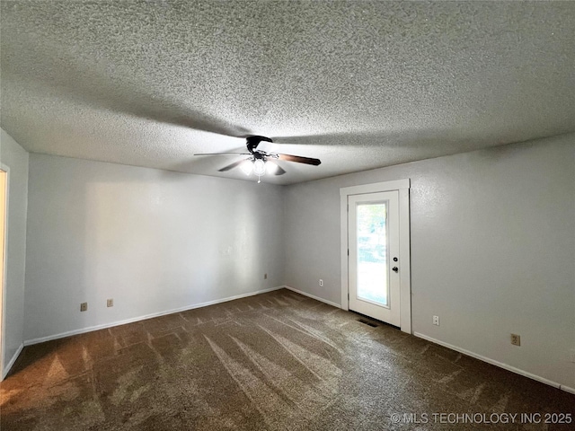 619 W 4th St, Skiatook, OK 74070 - carpeted spare room with ceiling fan and a textured ceiling