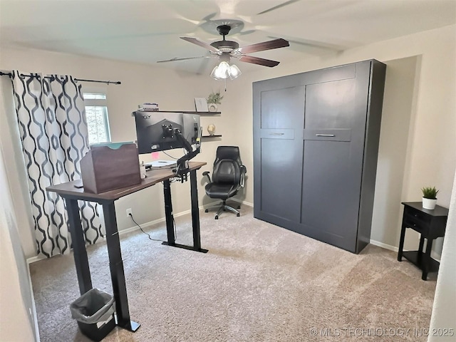14603 E 114th St, Owasso, OK 74055 - office with carpet floors and a ceiling fan