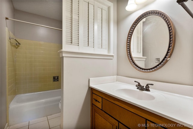 816 N Birch St, Jenks, OK 74037 - bathroom featuring  shower combination, vanity, and tile patterned flooring