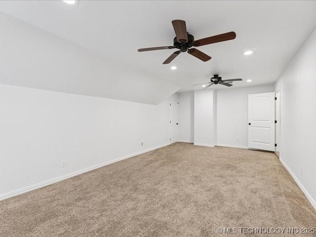 19345 S Fieldstone Dr E, Claremore, OK 74017 - bonus room with recessed lighting, carpet, and a ceiling fan