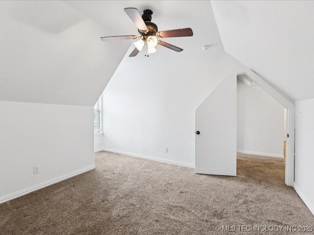 19345 S Fieldstone Dr E, Claremore, OK 74017 - bonus room with carpet floors, vaulted ceiling, and ceiling fan