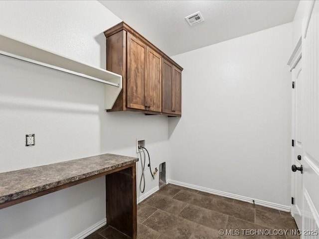 19345 S Fieldstone Dr E, Claremore, OK 74017 - washroom with cabinet space, washer hookup, and an office area
