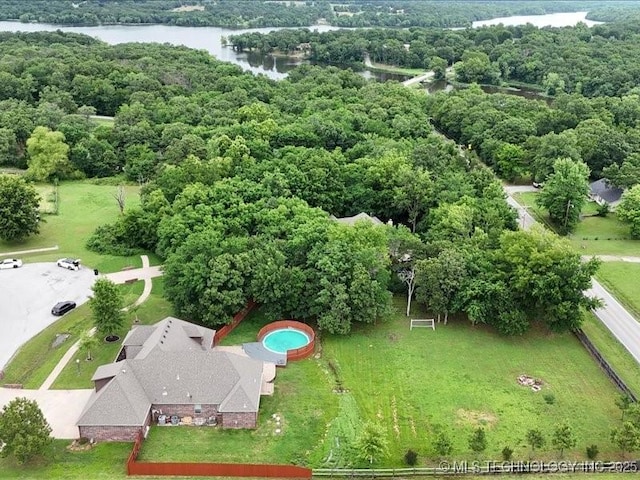 19345 S Fieldstone Dr E, Claremore, OK 74017 - aerial view of a large body of water and a heavily wooded area