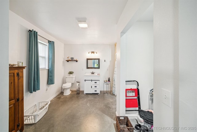 5499 S 4240th Rd, Chelsea, OK 74016 - bathroom featuring finished concrete flooring and vanity