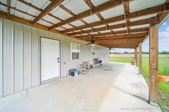 5499 S 4240th Rd, Chelsea, OK 74016 - view of patio / terrace featuring ceiling fan