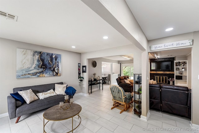 9667 E 27th St, Tulsa, OK 74129 - living area featuring recessed lighting and tile patterned floors