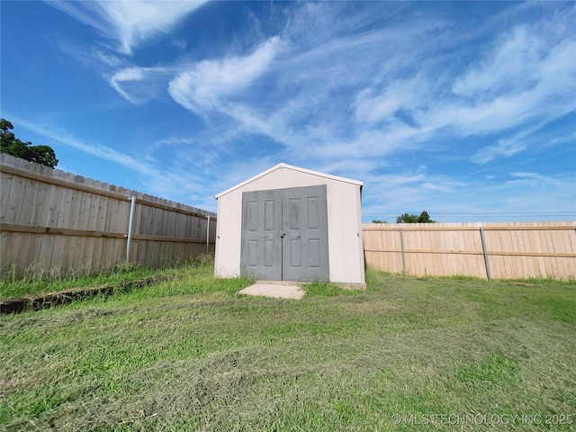 102 Northridge, Durant, OK 74701 - view of shed with a fenced backyard