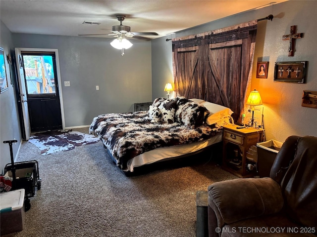24 Lakeside, Adair, OK 74330 - bedroom with carpet and ceiling fan