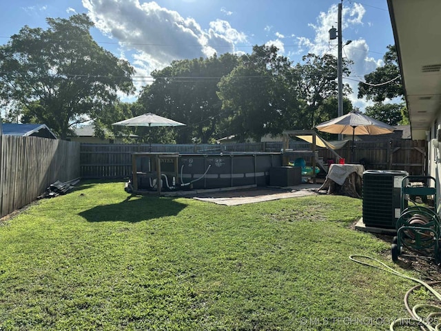 24 Lakeside, Adair, OK 74330 - fenced backyard with a swimming pool and a patio