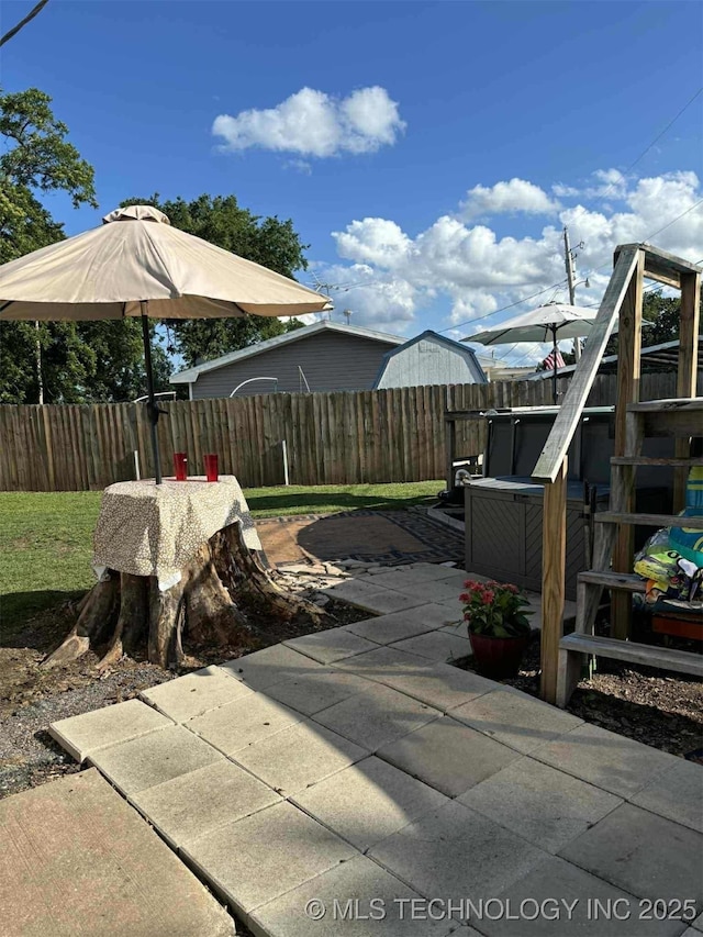 24 Lakeside, Adair, OK 74330 - view of patio with a hot tub