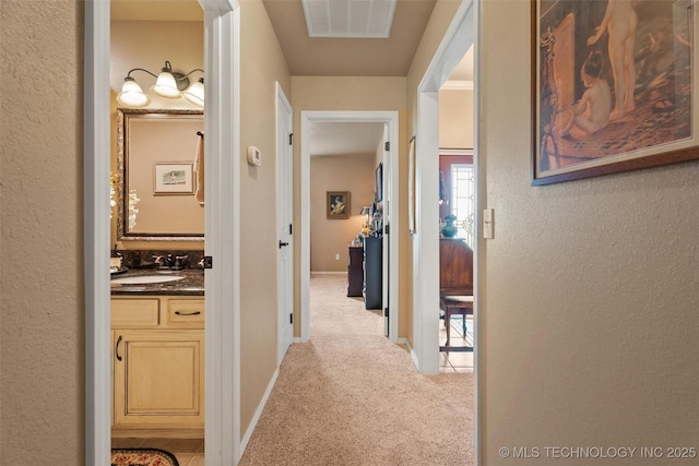 18 Longacre Dr, Ramona, OK 74061 - corridor featuring carpet and a textured wall