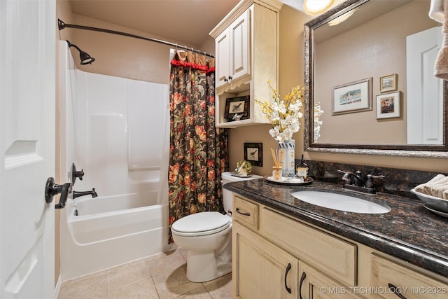 18 Longacre Dr, Ramona, OK 74061 - bathroom with tile patterned floors, vanity, and shower / bathtub combination with curtain