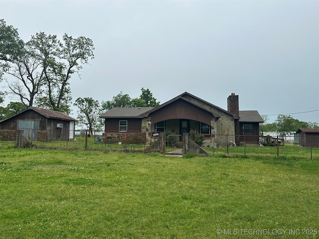 8201 State Highway 20, Eucha, OK 74342 - rear view of house featuring a chimney