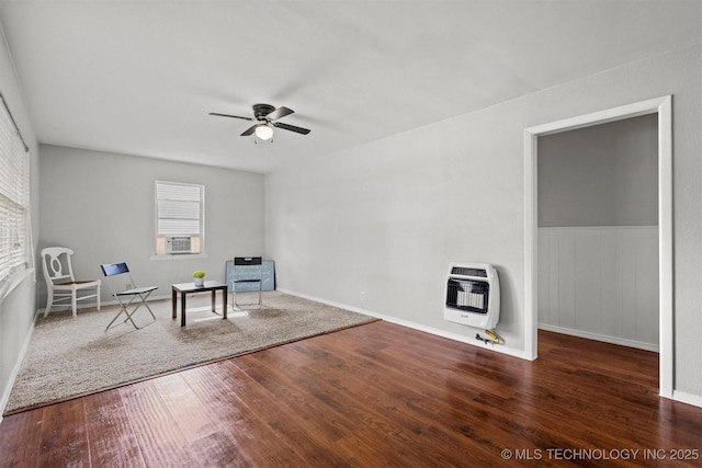707 Bradwell St, Colbert, OK 74733 - unfurnished room featuring heating unit, a ceiling fan, wood finished floors, and cooling unit