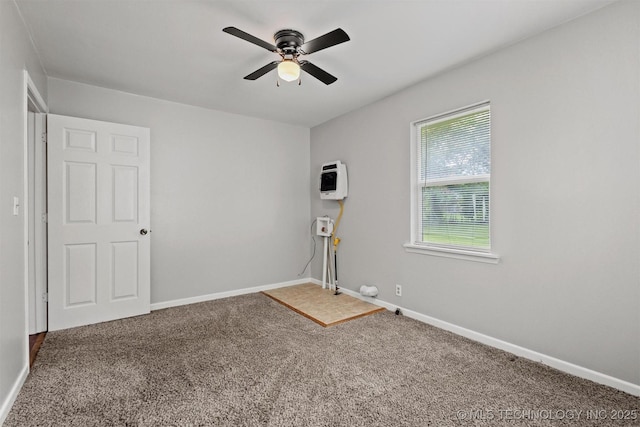 707 Bradwell St, Colbert, OK 74733 - carpeted empty room featuring a ceiling fan and heating unit