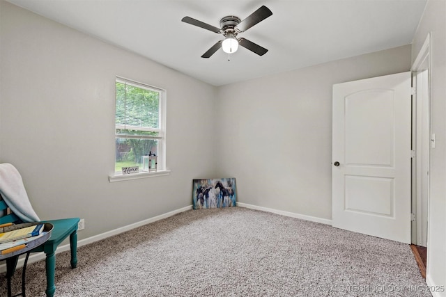 707 Bradwell St, Colbert, OK 74733 - unfurnished bedroom featuring carpet and ceiling fan