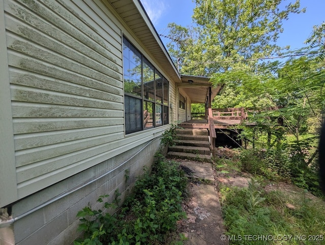 468446 E 908th Rd, Bunch, OK 74931 - view of home's exterior with a wooden deck