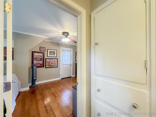 1312 S Oak, Ada, OK 74820 - corridor featuring crown molding and wood finished floors