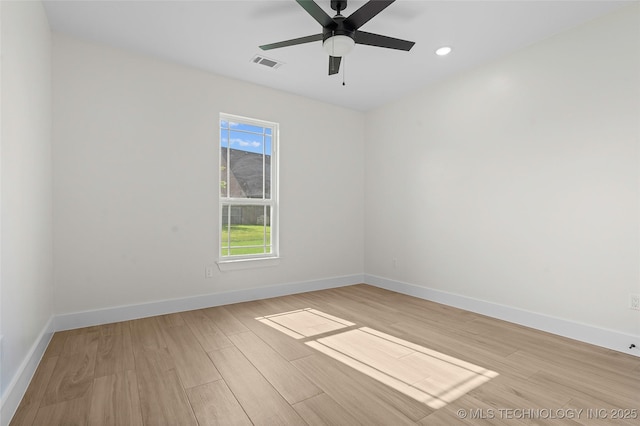 150 Chateau Bnd, Ardmore, OK 73401 - unfurnished room with light wood-style flooring and ceiling fan