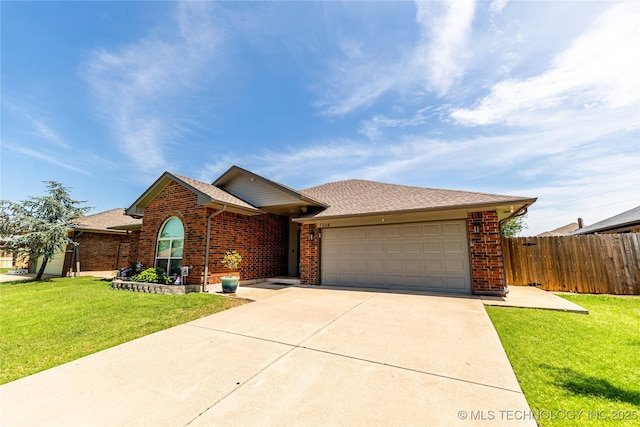 7224 NW 102nd, Oklahoma City, OK 73162 - single story home featuring brick siding, an attached garage, driveway, and a shingled roof