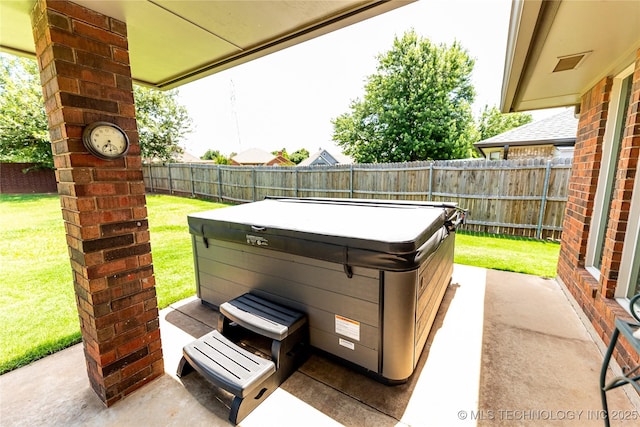 7224 NW 102nd, Oklahoma City, OK 73162 - fenced backyard with a hot tub