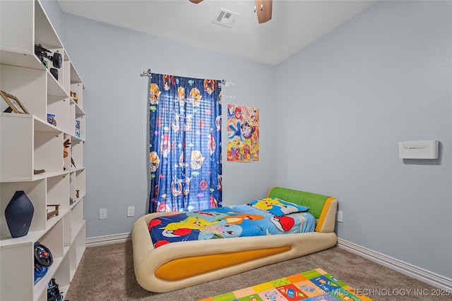 303 Hidden Path, Ardmore, OK 73401 - bedroom featuring carpet floors and ceiling fan