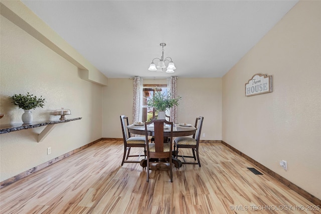 14820 Memorial, Wilson, OK 73463 - dining space featuring light wood finished floors and a chandelier
