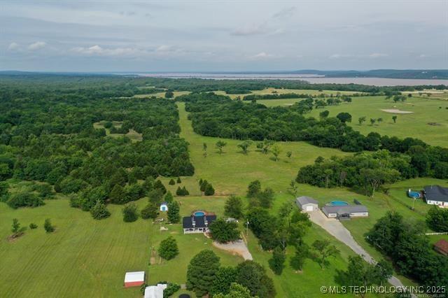 882 Stephens Rd, Eufaula, OK 74432 - aerial overview of property's location with rural landscape