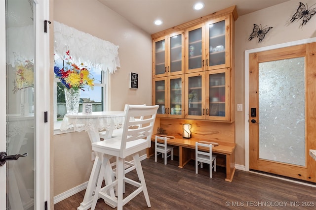 20672 E Kambrie St, Inola, OK 74036 - dining room with dark wood-type flooring and recessed lighting