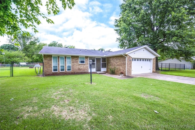 12922 S 123rd E Ave, Broken Arrow, OK 74011 - ranch-style house featuring concrete driveway, an attached garage, and brick siding