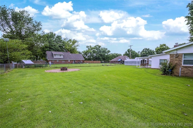 12922 S 123rd E Ave, Broken Arrow, OK 74011 - fenced backyard featuring an outdoor fire pit