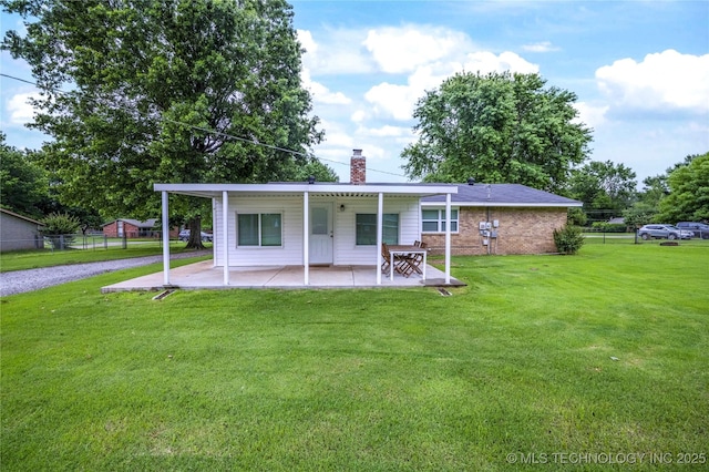 12922 S 123rd E Ave, Broken Arrow, OK 74011 - rear view of house with a patio area and a chimney