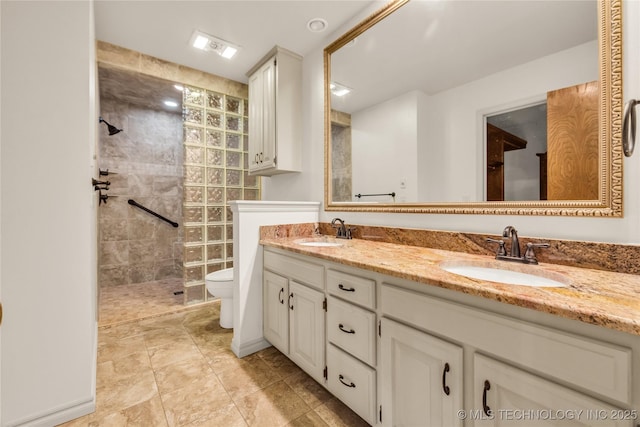 9916 S Quebec Ave, Tulsa, OK 74137 - bathroom featuring walk in shower and double vanity